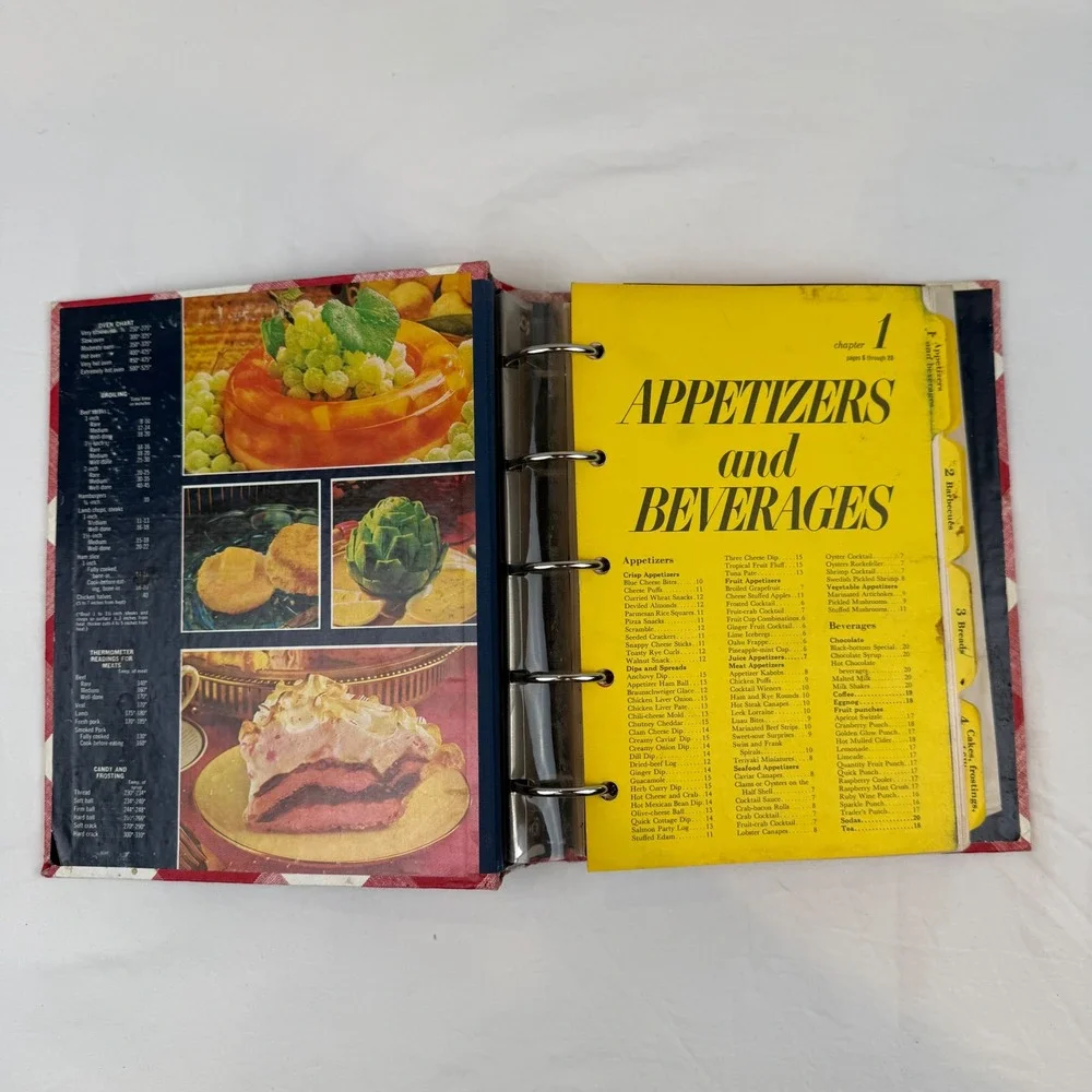 Better Homes and Gardens New Cook Book Vintage Red Gingham 5 Ring Binder 1970s